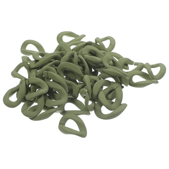 Hemobllo 50Pcs Durable Olive Green Plastic Chains with Self Buckling for Handmade Accessories and Crafts