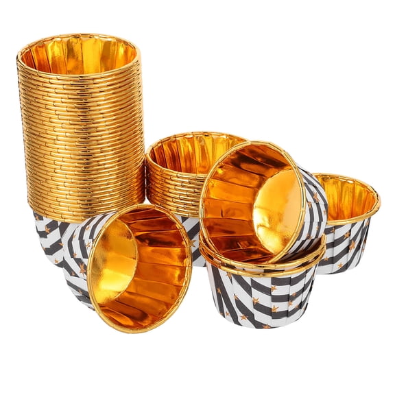 Hemobllo 50pcs Reusable Dessert Liners Non Stick Muffin Cup Baking Cups For Ice Cream And Cupcake Treats Festive Design