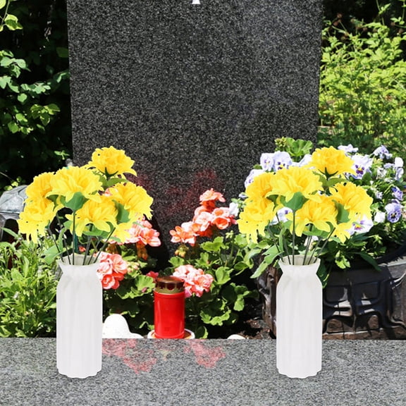 Hemobllo 5Pcs Artificial Marigolds with Realistic Look for Outdoor Grave Memorials