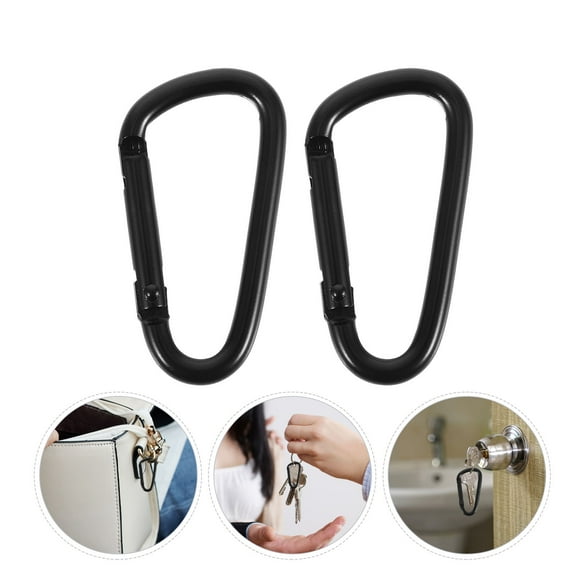 Hemobllo 5Pcs Aluminum Alloy Carabiners Metal Carabiner Clips with D Shape Design for Backpack and Keychain