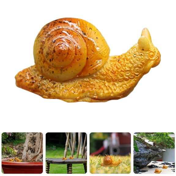 Hemobllo 5Pcs Snail Figurines Brown Garden Tiny Statues Unique Decor for Wedding and Balcony