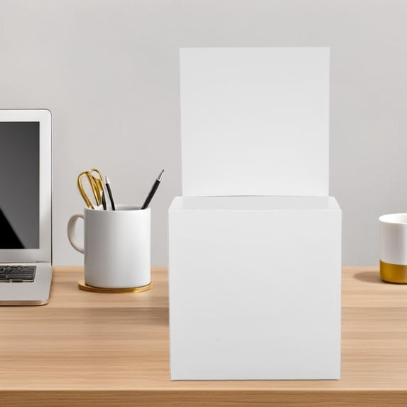 Hemobllo 5-Pack Foldable White Card Collection Donation Boxes with Sign Holders for Meetings and Events