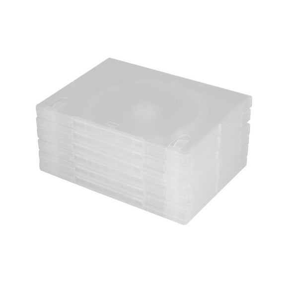 Hemobllo Large Capacity White CD Storage Box with Label Insert for Easy Recognition Portable Size 6PCS