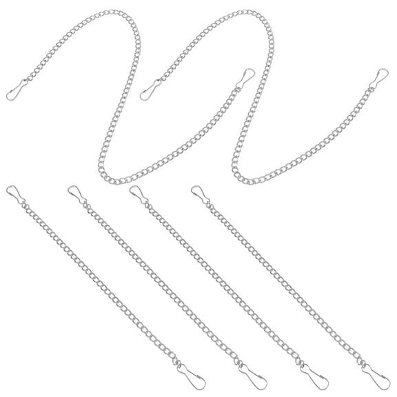 Hemobllo 6Pcs Silver Metal Hanging Chains with Clasps for Home Plant Hangers and Ornament Hooks