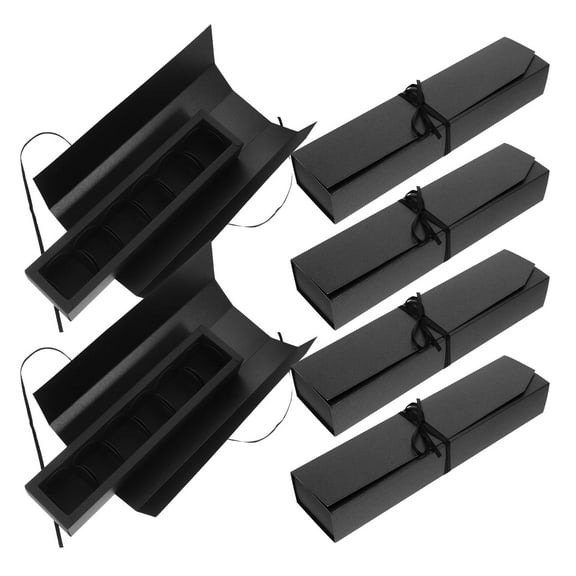 Hemobllo 6-Pack Black Truffle Boxes for Premium Chocolate Packaging and Multi-Purpose Storage Solutions