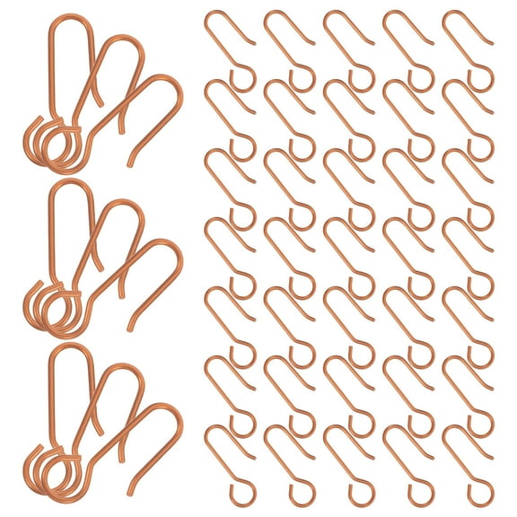 Hemobllo 60Pcs Rose Golden Metal Curtain Hooks for Ceiling Track Flexible Smooth Sliding