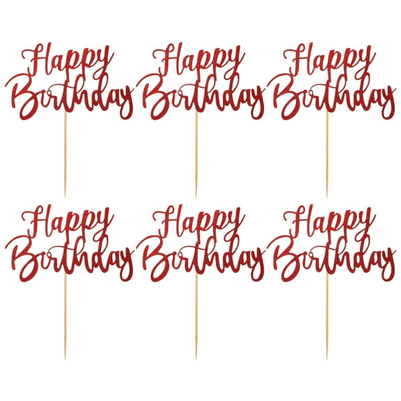 Hemobllo Red Paper Cake Toppers Unique Design for Baking and Party Use