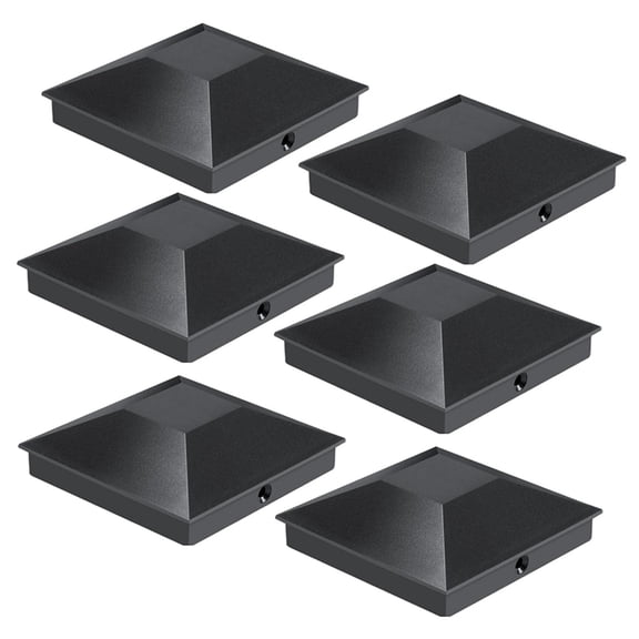 Hemobllo 6Pcs Black Durable Plastic Fence Post Caps Replacement Finials for Home Outdoor Fencing