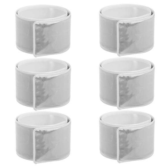 Hemobllo Safety Bracelet 6pcs Silver Steel Sheet Reflective Snap Bands High Visibility