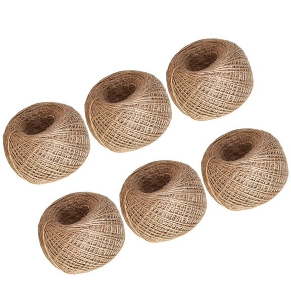 Hemobllo 6-Pack Natural Jute Twine, 30M Packaging String for Bouquet Wrapping, Floral Arrangements, Crafts and Projects
