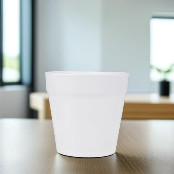 Hemobllo 6Pcs Blank Painting Flower Pots White Plastic Planter Kit for Creative Garden Projects