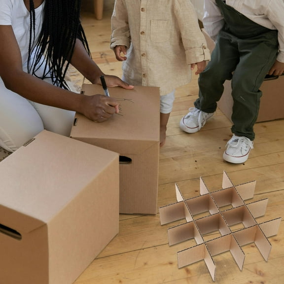 Hemobllo 6-Pack Khaki Cardboard Dividers for Moving Boxes, Storage Organizers, Packaging Separators, and Box Inserts