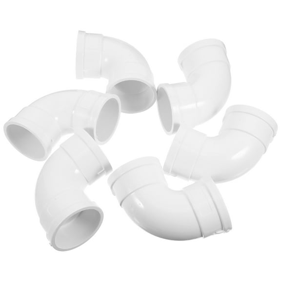 Hemobllo 6Pcs White PVC Drainage Pipe Elbow Joints Plastic Connectors for Indoor Water Pipes