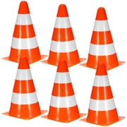 Hemobllo 6-Pack Stackable Traffic Cones for Parking Lot Safety and Road Barriers, Portable Lightweight Design for Easy Use
