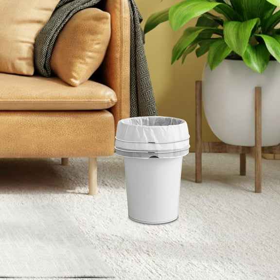 Hemobllo 6Pcs White Garbage Can Elastic Bands Secure Trash Bag Ties Adjustable for Home Use