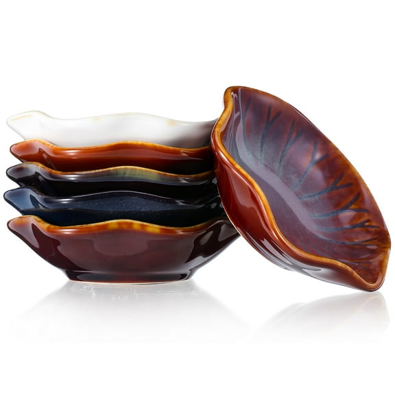 Hemobllo 6pcs Ceramic Dipping Bowls Tapas Dishes Small Dip Bowls For Snacks/Sauce/Side Dish/Condiments/Sushi/Ramekins