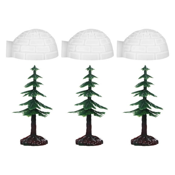 Hemobllo 6Pcs Model Christmas Trees with Realistic Snow Building for Winter Decor