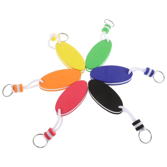 Hemobllo 6Pcs Floating Oval Keychain Pendant with Surfboard Style for Keys and Decorative Bag Accessories