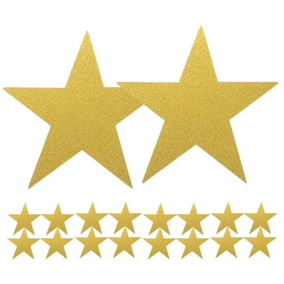 Hemobllo Golden Paper Star Cutouts for Decoration - Glittery Five-Pointed Craft Supplies 80Pcs