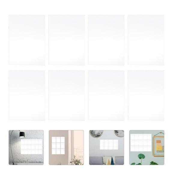 Hemobllo 8Pcs Chic Mirror Effect Wall Stickers Self Adhesive for Home Decoration