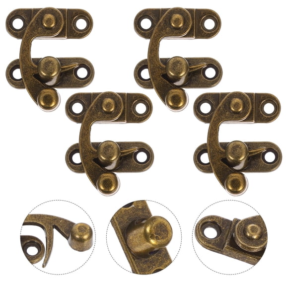 Hemobllo 8Pcs Retro Zinc Alloy Wood Box Buckle Latch with Easy Lock Mechanism