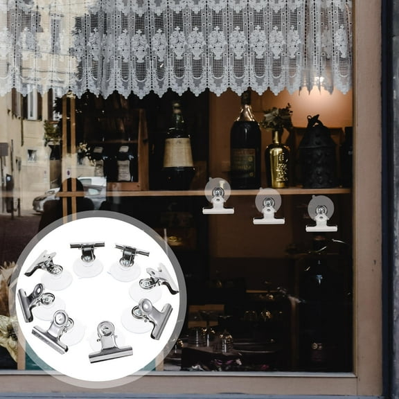 Hemobllo 8 Pcs Suction Cup Clips for Glass Clear Plastic Heavy Duty Holding Signs Indoor Use