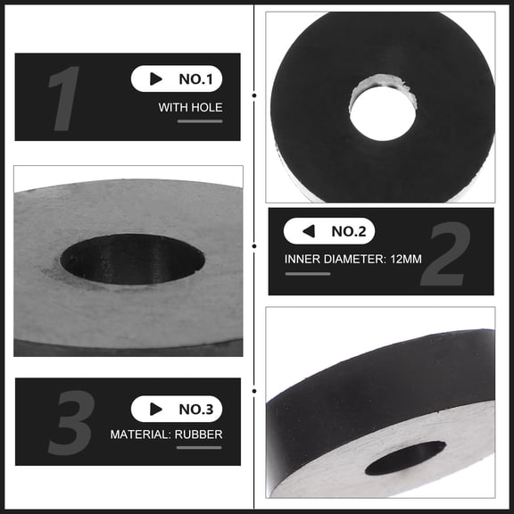 Hemobllo 8pcs Flat Rubber Washer Heavy Duty Rubber Washer Abrasion Resistant Rubber Washers
