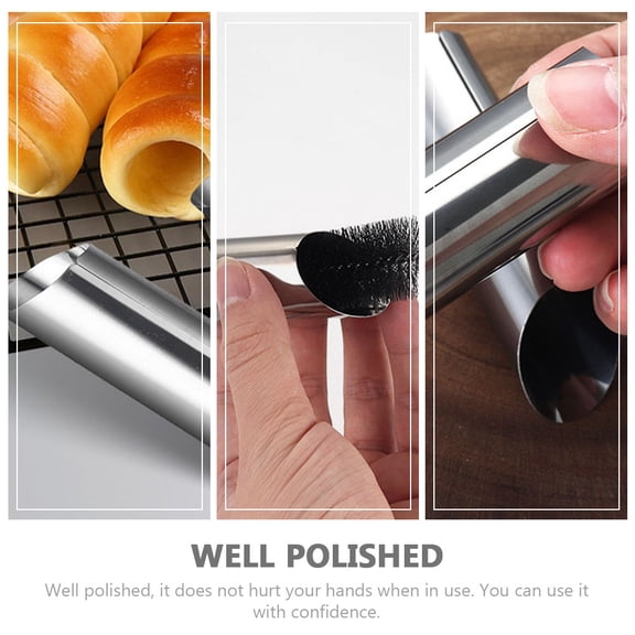 Hemobllo 9Pcs Practical Stainless Steel Baking Tubes for Cream Rolls and Pancake Making