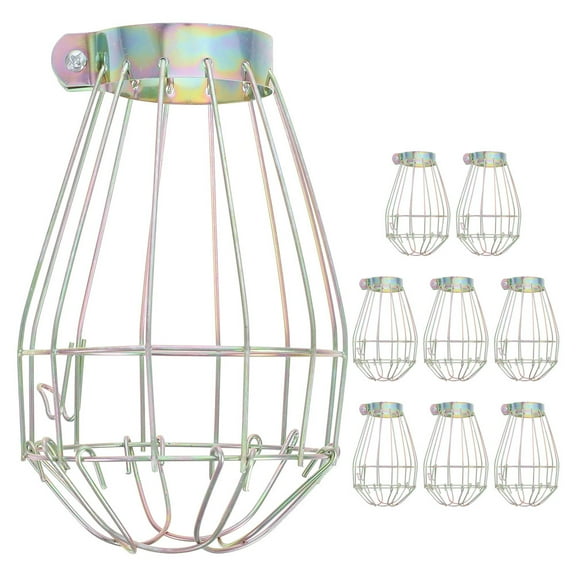 Hemobllo 9Pcs Industrial Metal Lamp Shade Cage Heat Isolation Light Bulb Protector for Home