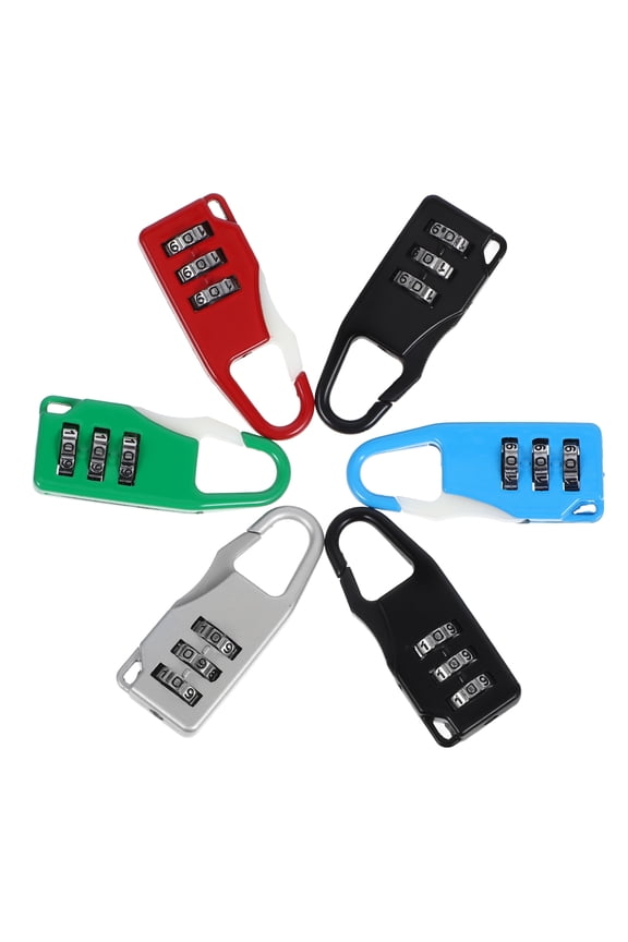 6Pcs Fixed Luggage Lock Multi Color Portable Combination Padlocks 3 Digit Password Security