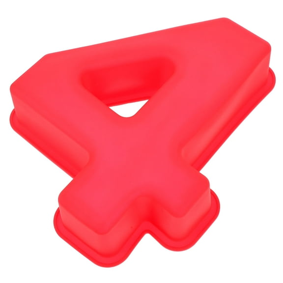 Hemobllo Large 3D Number Silicone Mold Red Nonstick for Special Events