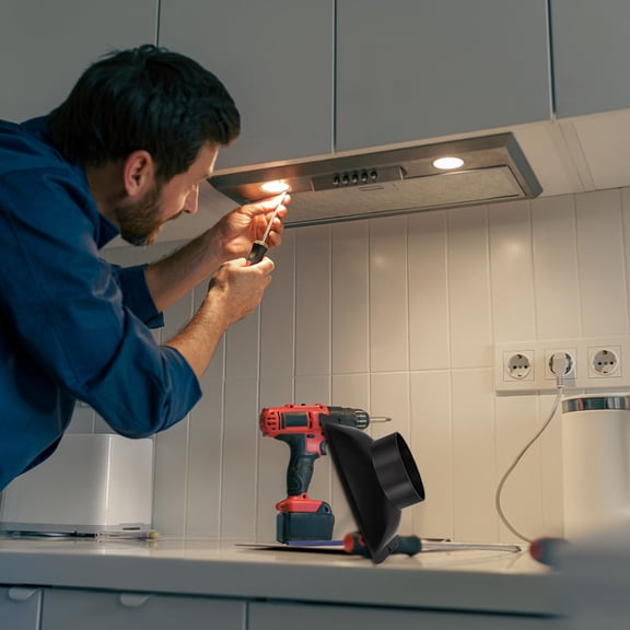 Hemobllo Black Ventilation Duct Connector Flange for Range Hood Systems, and Easy to Install