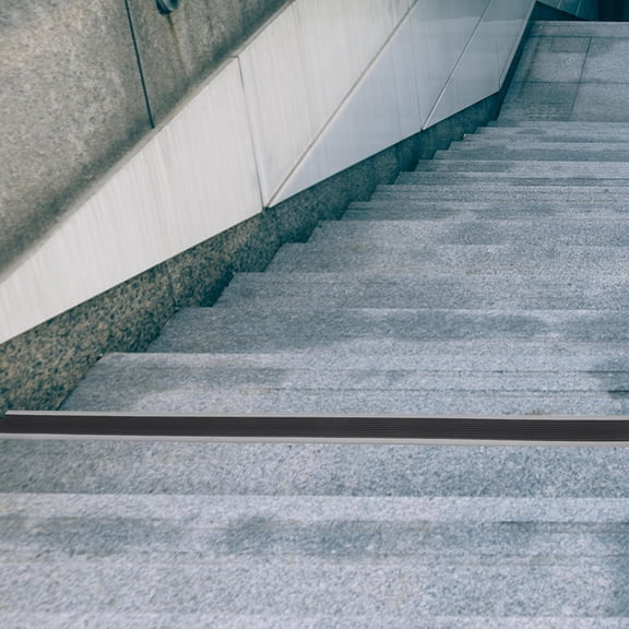 Hemobllo Black Non- Vinyl Stair Nosing Edging Protector for Home Safety, Decorative Step Trim, Anti-Skid Stair Tread Cover