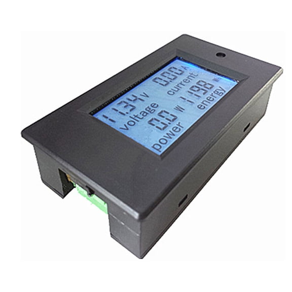 Hemobllo Black LCD Electric Meter with Power Reset Large Screen Display Voltage Current Measurement