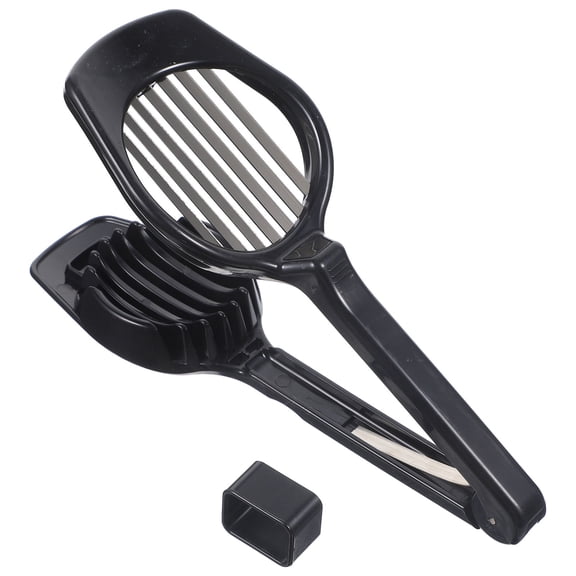 Hemobllo Practical Black Egg Slicer for Home Use with Stainless Steel Blades and Multifunctional Design