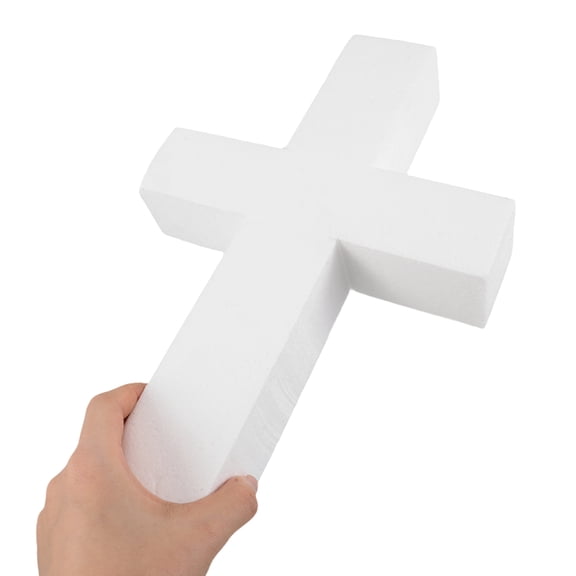 Hemobllo White Craft Foam Cross for Projects, Polystyrene Material for Spiritual Events and Decorations, 1 Set
