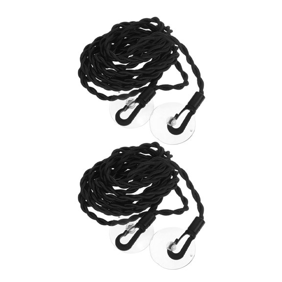 Hemobllo Braided Cord Clothes Drying Rope Travel Clothesline Black Elastic Rope for Outdoor Use 2Pcs