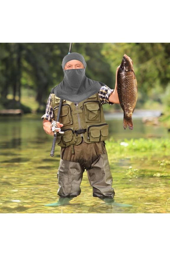 Grey Uv Resistant Balaclava Full Face Cover Quick Dry Windproof Fishing Mask