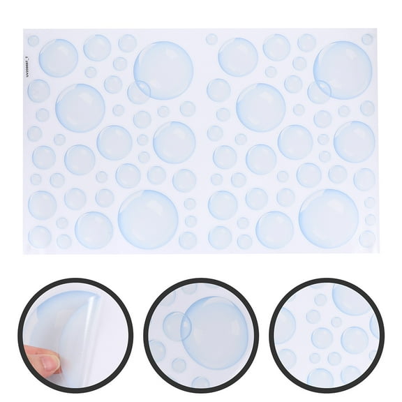 Hemobllo Water Bubble Wall Stickers Bubble Shape PVC 4Set