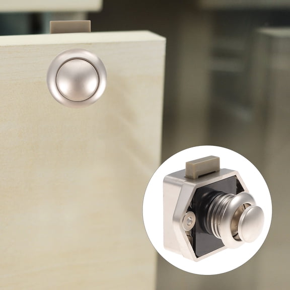 Hemobllo Quick Pull Button Latch Cupboard Latch Lock ABS 1Set