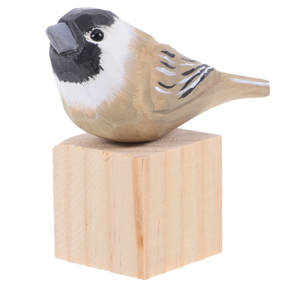 Hemobllo Hand-Carved Wooden Bird Ornament Multicolor Vintage Cottage Style Home Decor