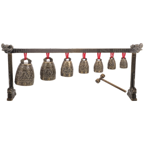 Hemobllo Asian Musical Jingle Bell Instrument Zinc Alloy with Clear Melodious Sound for Playing