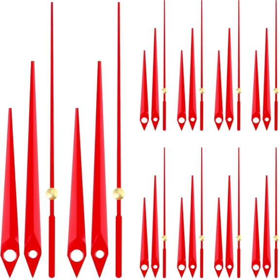 Hemobllo 10 Sets DIY Wall Clock Hands Metal Circular Red Pointed Shape Timers