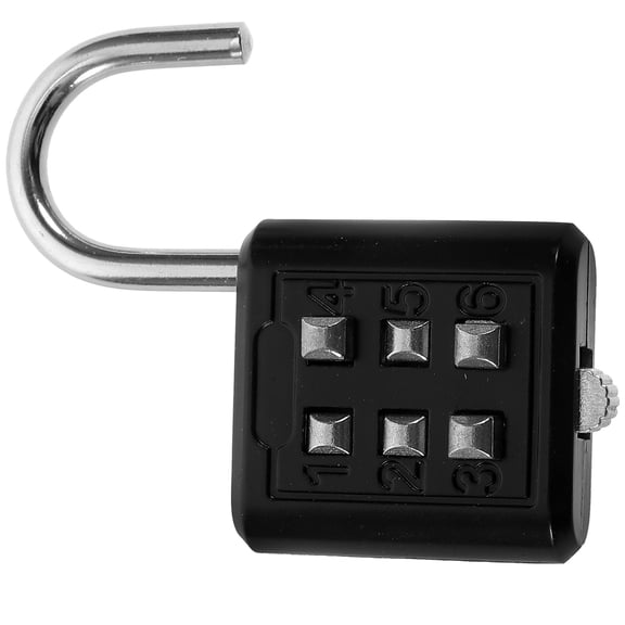 Hemobllo Zinc Alloy Black Combination Padlock with 6 Digit Code for Travel Home and Outdoor Use
