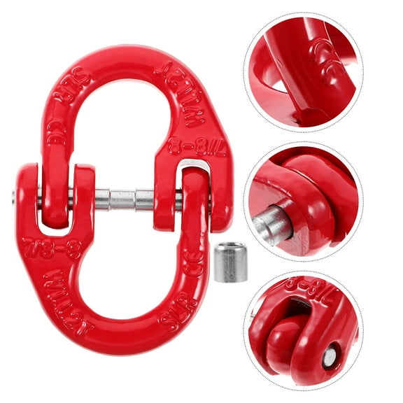 Hemobllo Connecting Link Steel Coupling Link Red Safety Chain Connector for Industrial Use