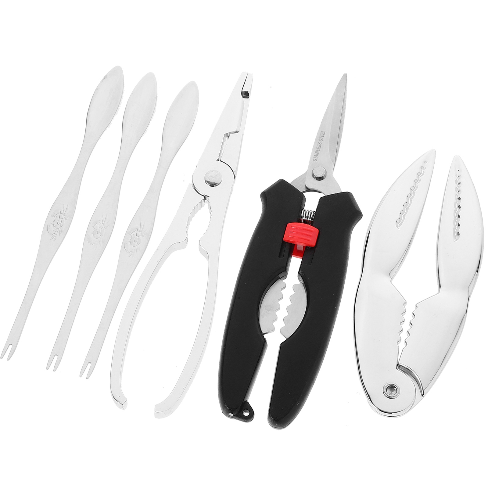 Hemobllo Stainless Steel Crab Eating Tool Set with Fork, Needle, and ...
