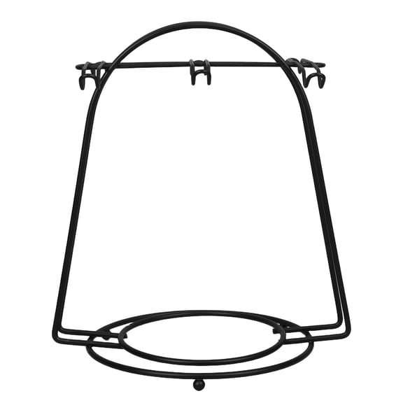 Hemobllo Metal Cup Saucer Display Stand with Six Hooks and Plate Storage Black for Bar