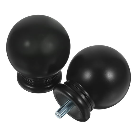 Hemobllo 2-Pack Black Plastic Curtain Rod Caps with for Decorative Rods and Home Use