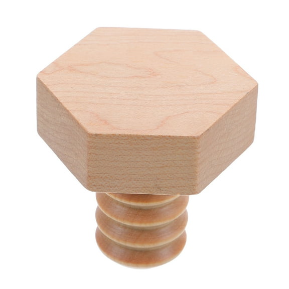 Hemobllo Decorative Screw Hooks Wooden Wall Hooks Khaki Wood Hanging Hats for Entryway 1Pcs