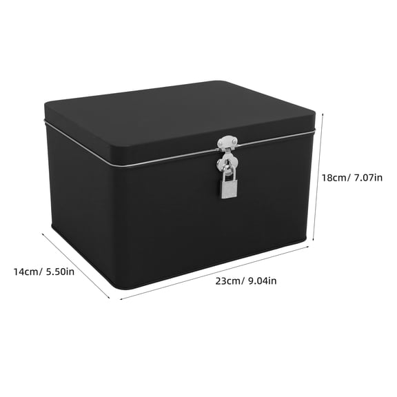 Hemobllo Tin Box for Candies Black Metal Candy Box Lockable Vintage for Adults 1Pack
